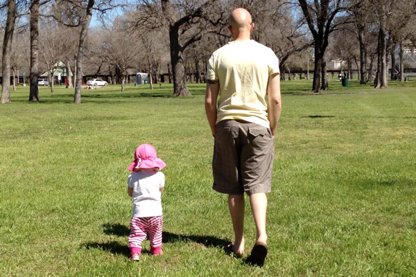 Walking at the park Walking at the park